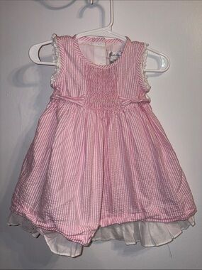 Ralph Lauren Pink & White Striped Smocked Dress